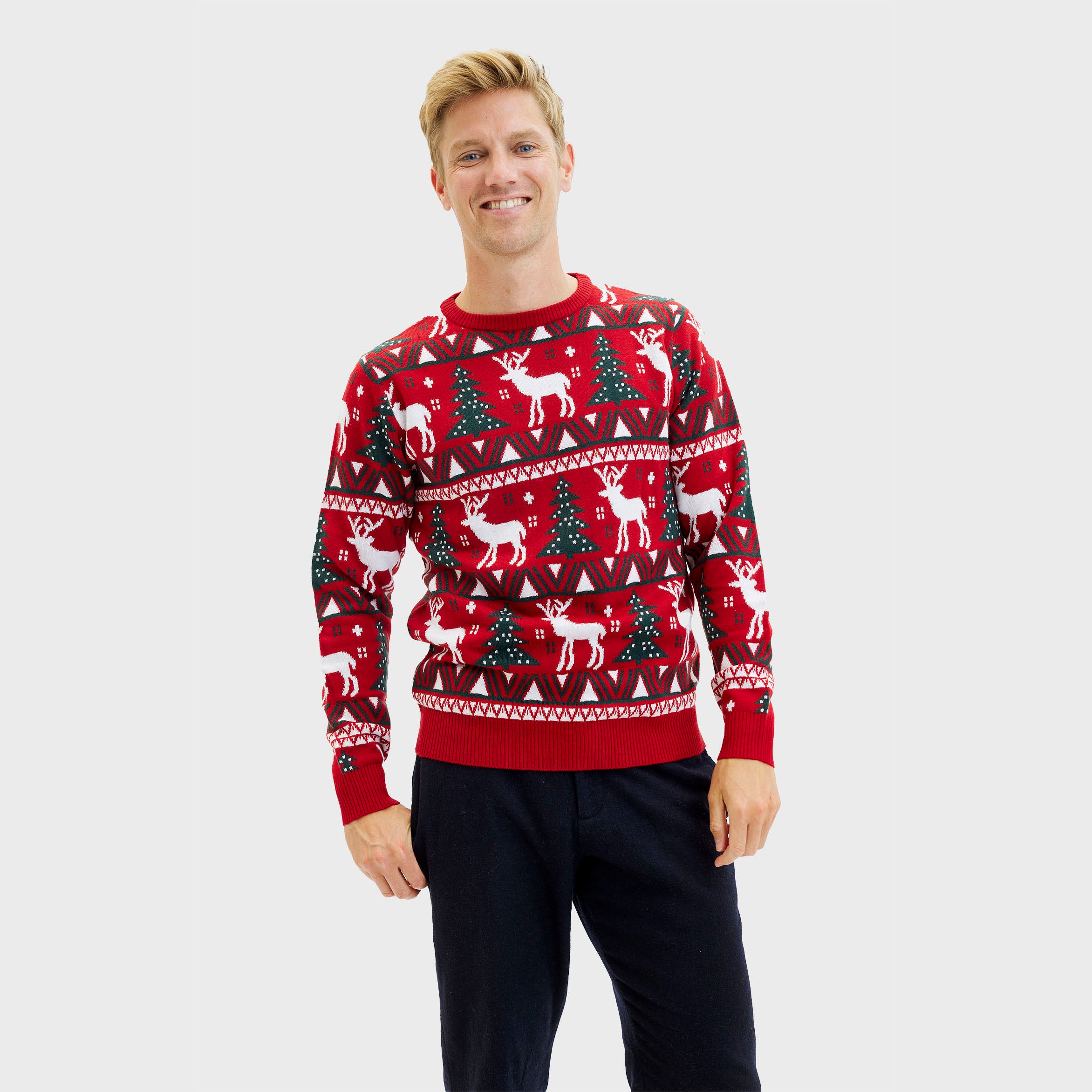 Maglione Del Pranzo Di Natale Rosso - Uomo